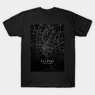 Bangkok Thailand City Map dark T-Shirt